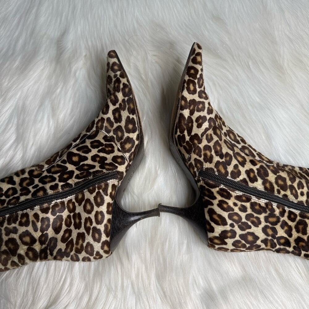 Ursula Mascaro Vintage 90’s Calf Hair Leopard Pointed Toe Booties - Picture 8 of 10